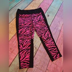 LuLaRoe Rose Black and Pink Zebra Workout Leggings XL #0322